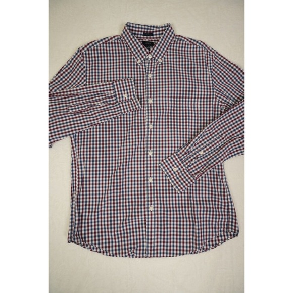 J‎ Crew Button Down Slim Shirt Men Large Plaid Long Sleeve %100 Cotton - Picture 2 of 9